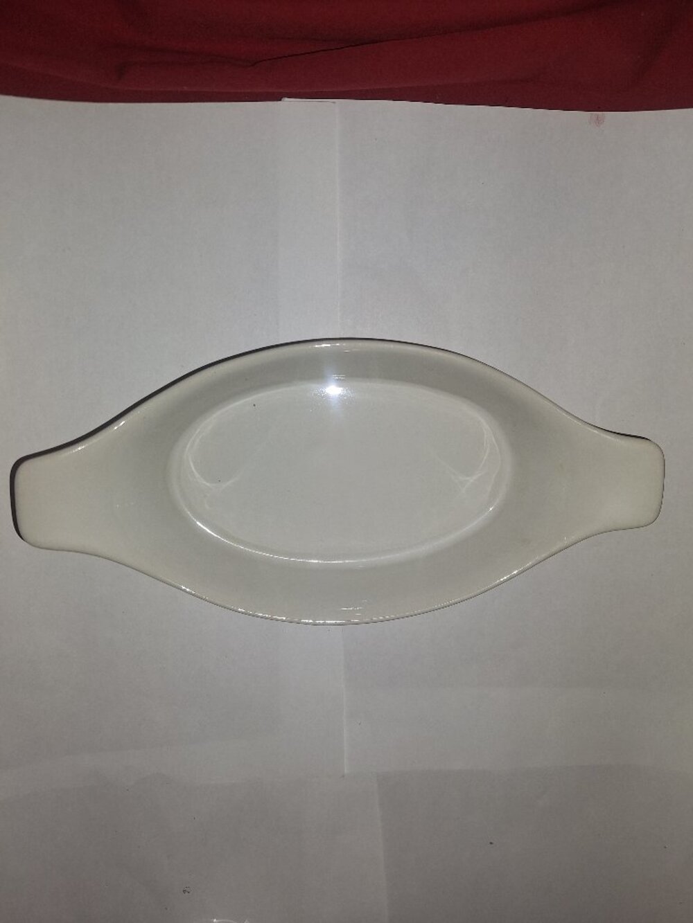 USED CANOE SHAPED AU GRATIN CERAMIC STONEWARE BAKING DISH TART PAN